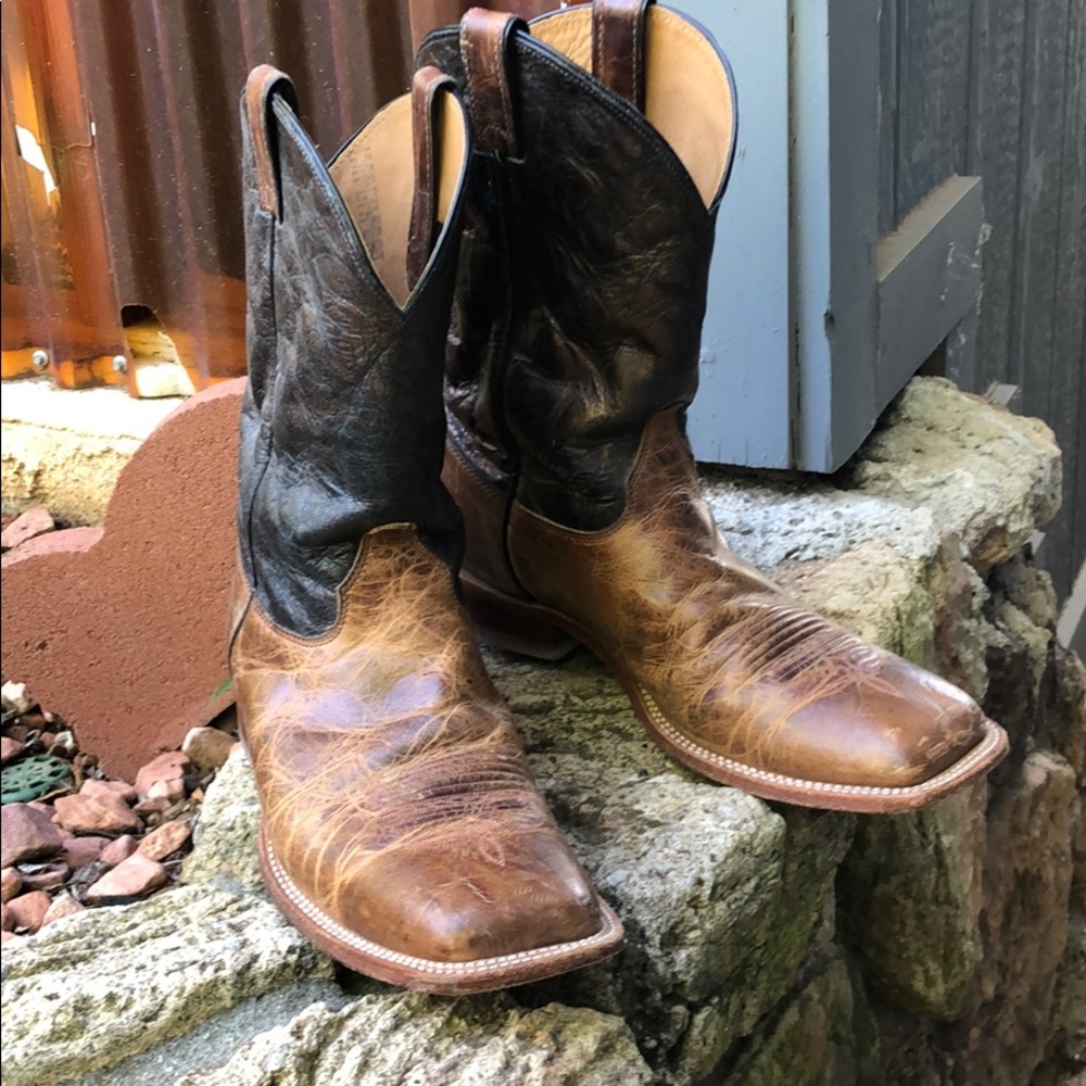 Justin Cowboy Boots Ropers sz 12 square toe.